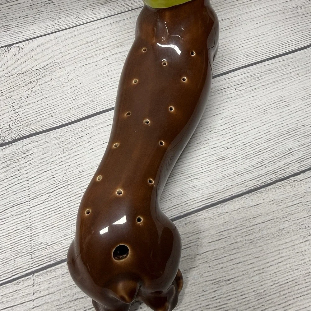 Ceramic ABCO Handpainted Dachshund Dog Hors D'Oeuvres Server Toothpick Holder